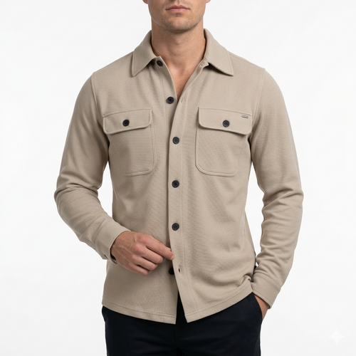Chemise Beige Structurée