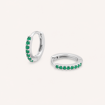 Emerald Glow Mini Hoops