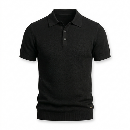 Polo Noir Texturé Élégance Premium